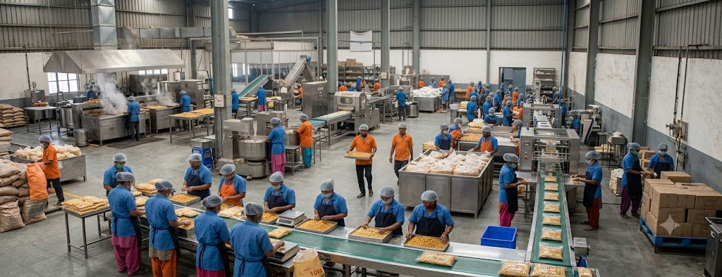 bulk namkeen factory labor